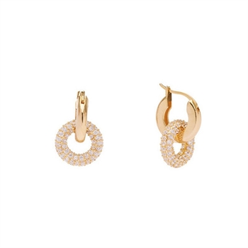 Emmeline Crystal Hoops i forgyldt messing Z01005